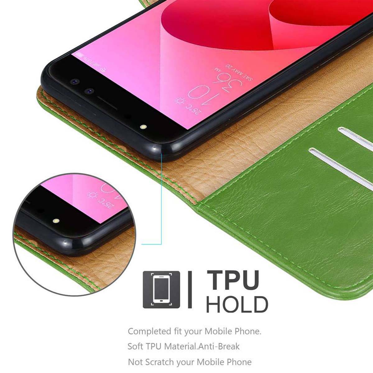 Cadorabo Hülle für Asus ZenFone 4 Selfie PRO Schutzhülle in Grün Handyhülle Book Tasche Case Etui Luxury