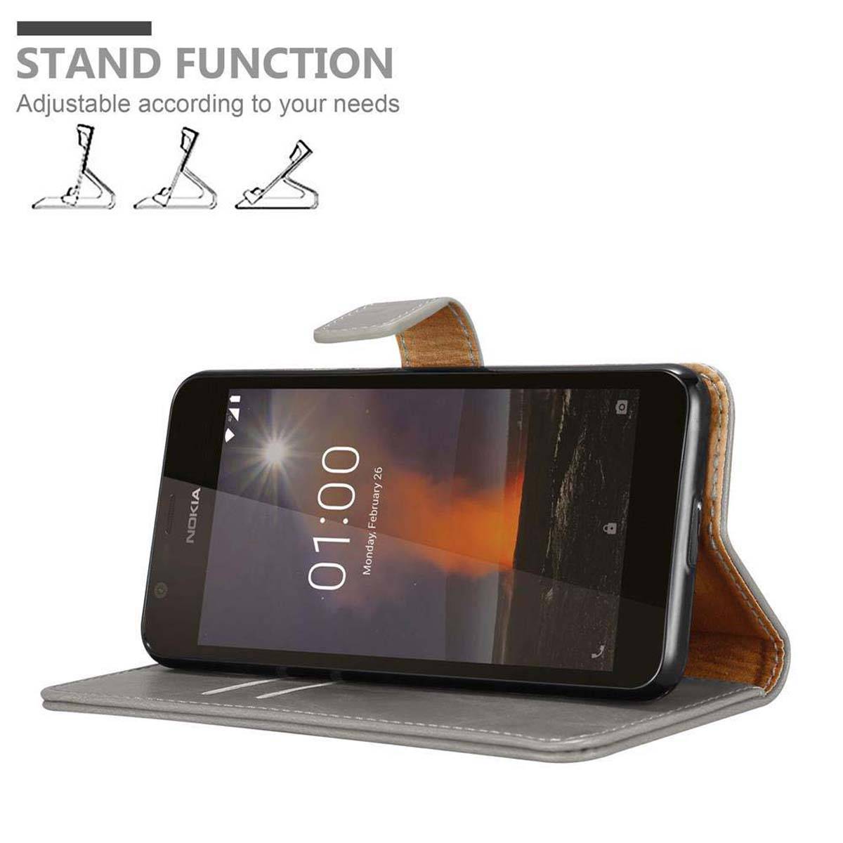 Cadorabo Hülle für Nokia 1 2018 Schutzhülle in Braun Handyhülle Book Tasche Case Etui Luxury