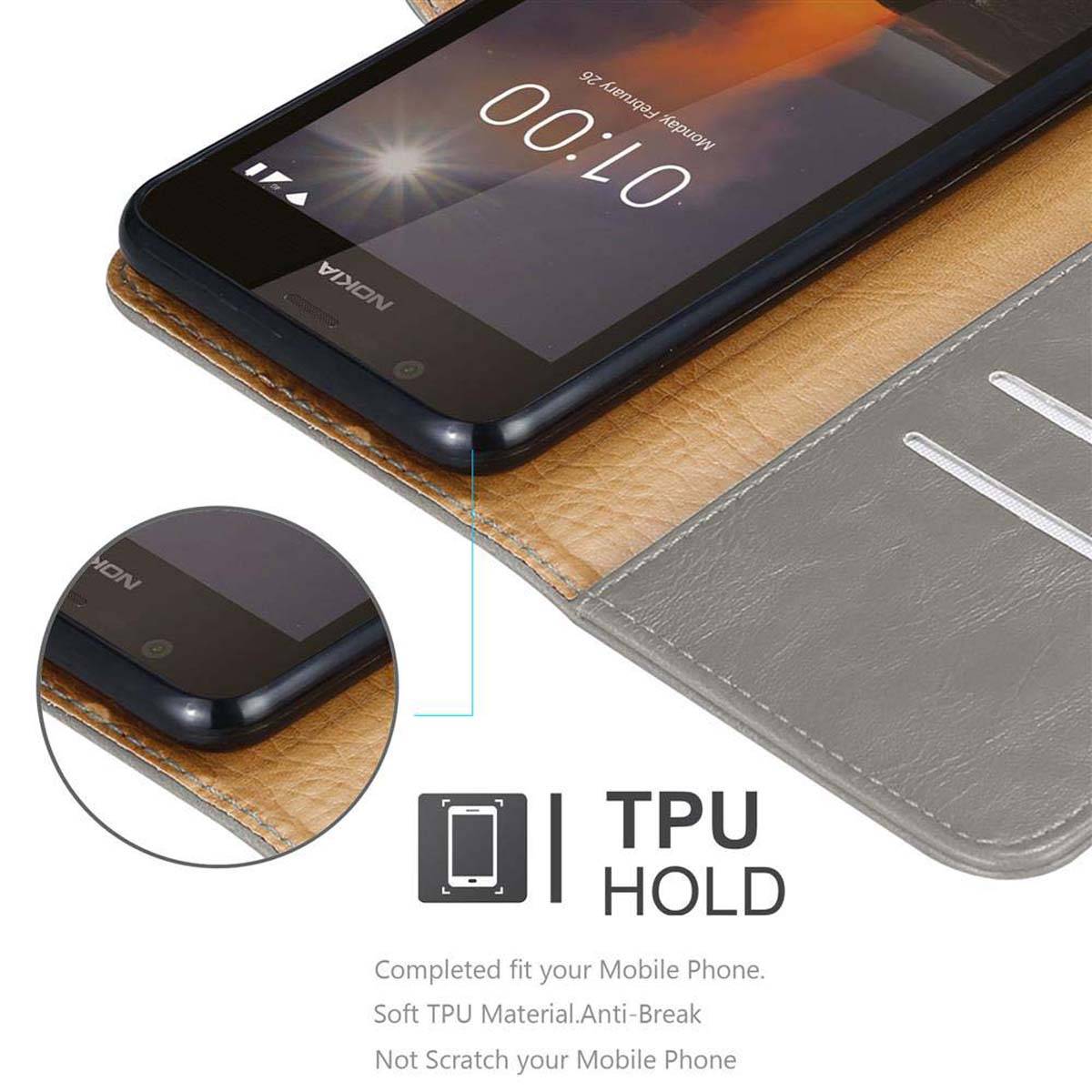 Cadorabo Hülle für Nokia 1 2018 Schutzhülle in Braun Handyhülle Book Tasche Case Etui Luxury