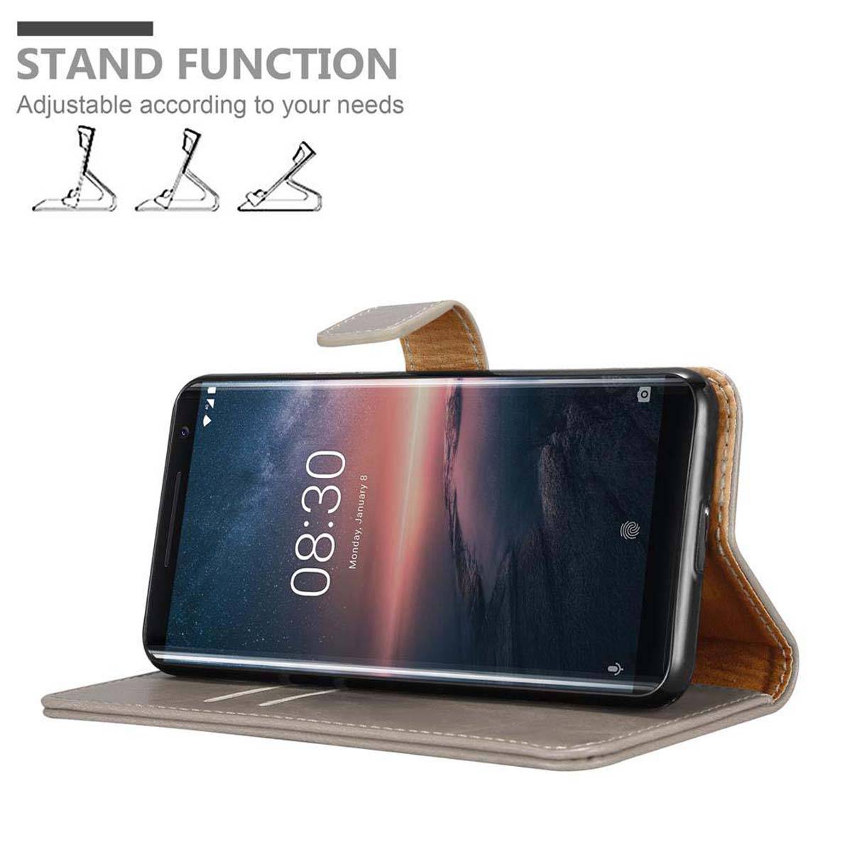 Cadorabo Hülle für Nokia 8 Sirocco Schutzhülle in Braun Handyhülle Book Tasche Case Etui Luxury