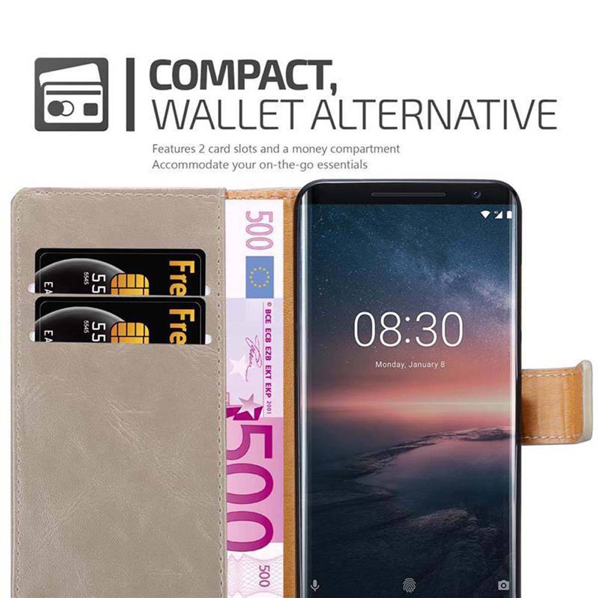 Cadorabo Hülle für Nokia 8 Sirocco Schutzhülle in Braun Handyhülle Book Tasche Case Etui Luxury