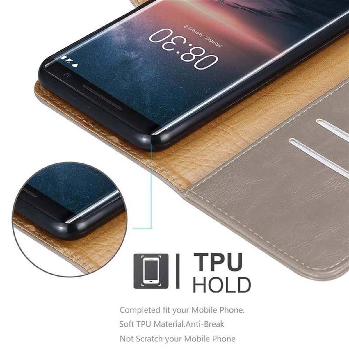 Cadorabo Hülle für Nokia 8 Sirocco Schutzhülle in Braun Handyhülle Book Tasche Case Etui Luxury