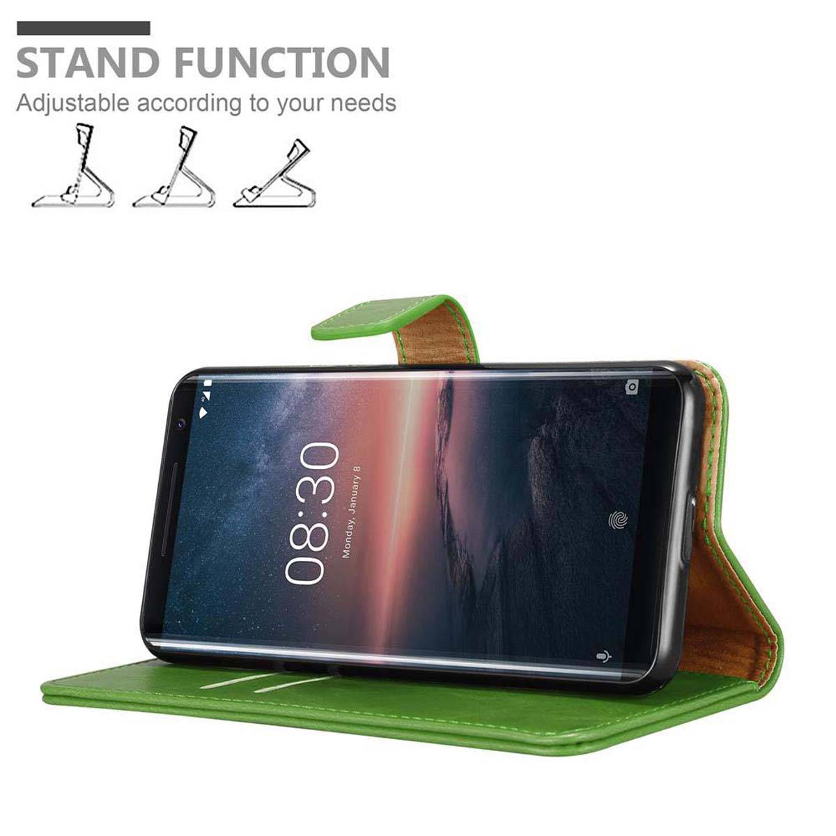 Cadorabo Hülle für Nokia 8 Sirocco Schutzhülle in Grün Handyhülle Book Tasche Case Etui Luxury