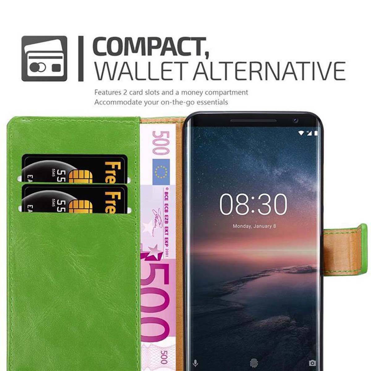 Cadorabo Hülle für Nokia 8 Sirocco Schutzhülle in Grün Handyhülle Book Tasche Case Etui Luxury