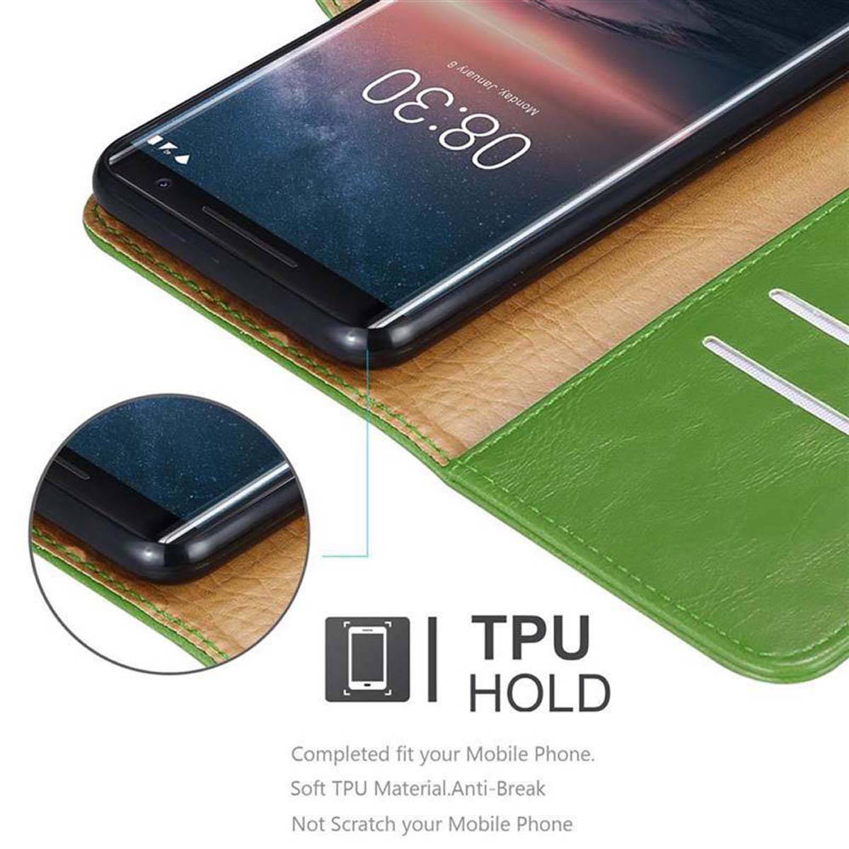 Cadorabo Hülle für Nokia 8 Sirocco Schutzhülle in Grün Handyhülle Book Tasche Case Etui Luxury