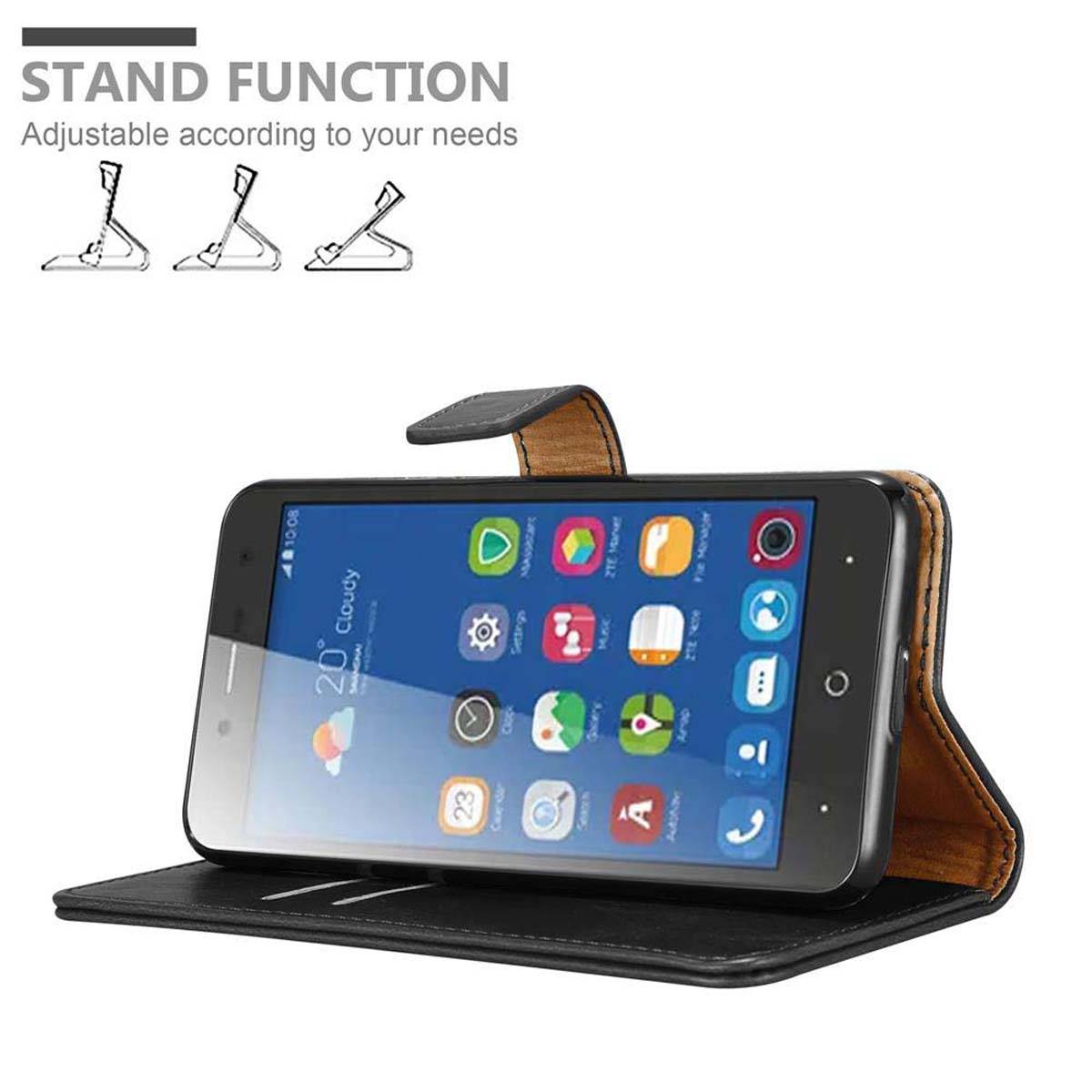 Cadorabo Hülle für ZTE Blade L7 Schutzhülle in Schwarz Handyhülle Book Tasche Case Etui Luxury