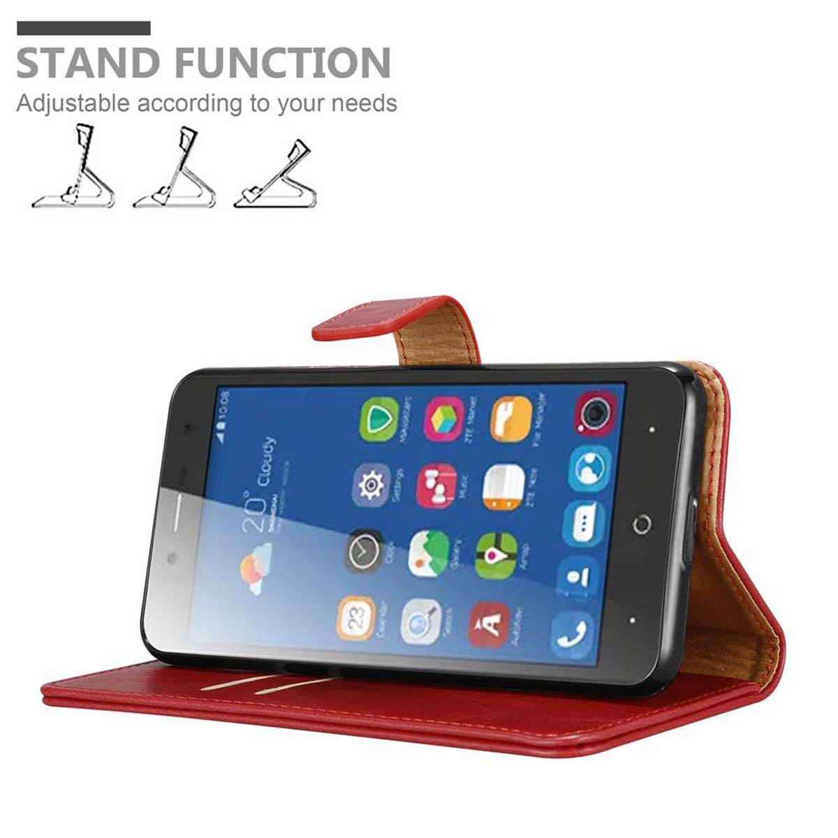 Cadorabo Hülle für ZTE Blade L7 Schutzhülle in Rot Handyhülle Book Tasche Case Etui Luxury