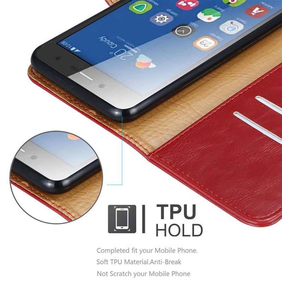 Cadorabo Hülle für ZTE Blade L7 Schutzhülle in Rot Handyhülle Book Tasche Case Etui Luxury