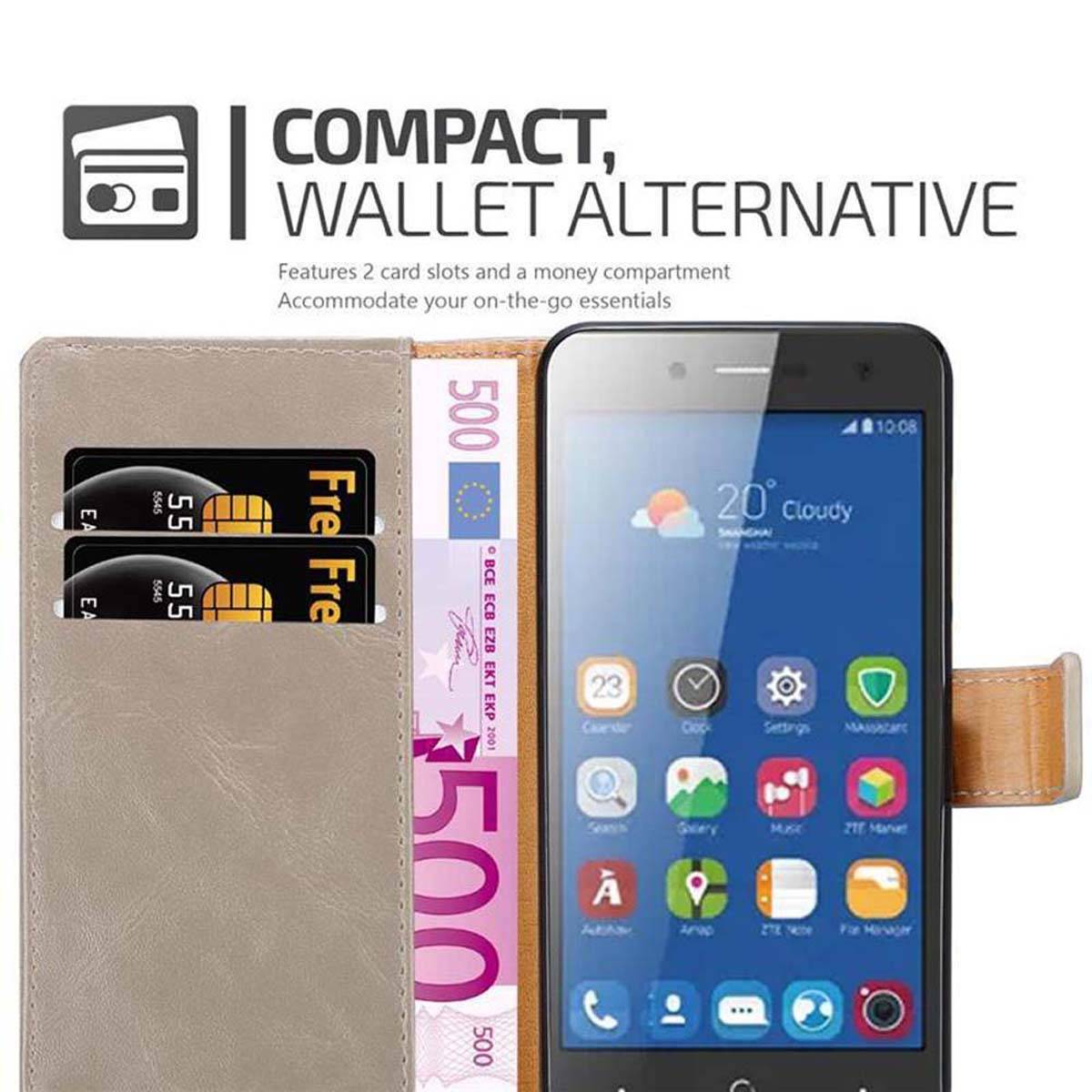 Cadorabo Hülle für ZTE Blade L7 Schutzhülle in Braun Handyhülle Book Tasche Case Etui Luxury