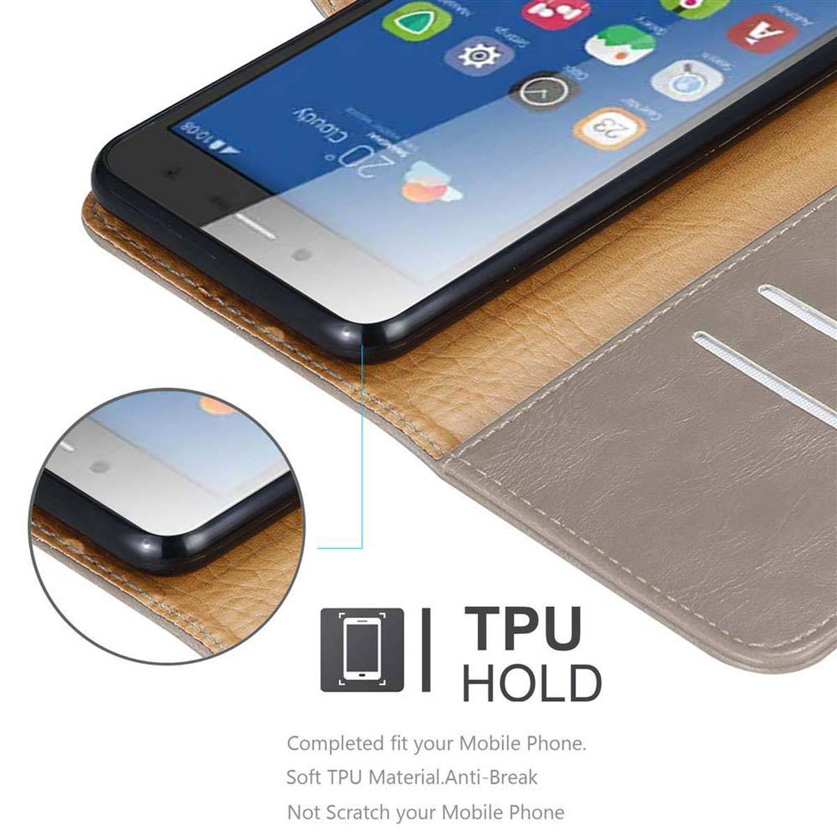 Cadorabo Hülle für ZTE Blade L7 Schutzhülle in Braun Handyhülle Book Tasche Case Etui Luxury