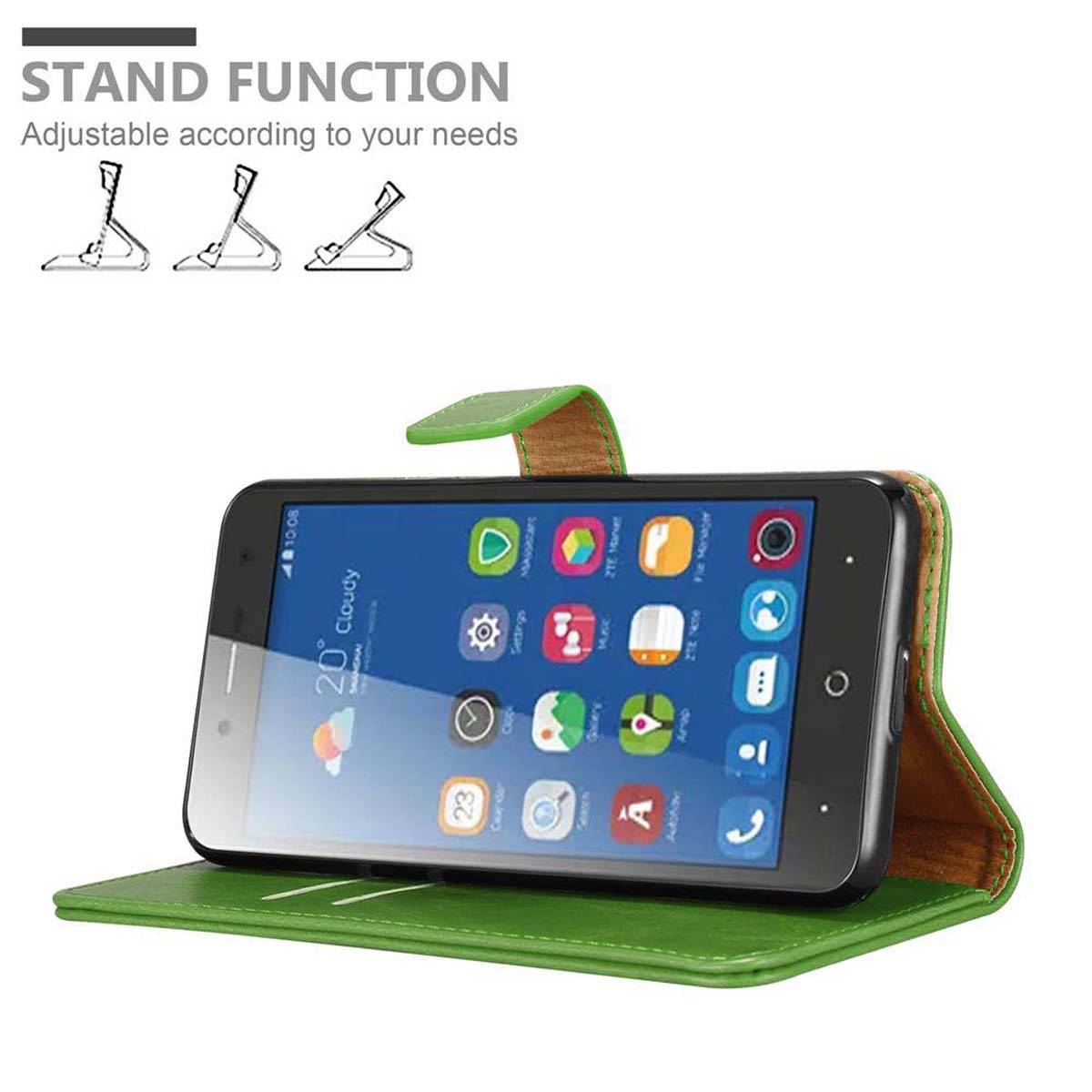 Cadorabo Hülle für ZTE Blade L7 Schutzhülle in Grün Handyhülle Book Tasche Case Etui Luxury