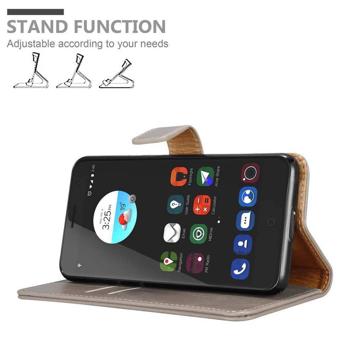 Cadorabo Hülle für ZTE Blade V7 Schutzhülle in Braun Handyhülle Book Tasche Case Etui Luxury