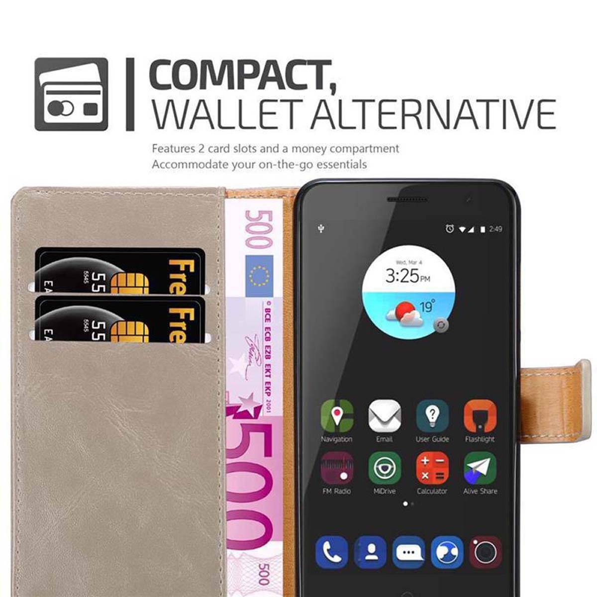 Cadorabo Hülle für ZTE Blade V7 Schutzhülle in Braun Handyhülle Book Tasche Case Etui Luxury