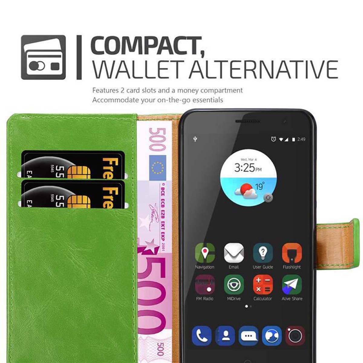 Cadorabo Hülle für ZTE Blade V7 Schutzhülle in Grün Handyhülle Book Tasche Case Etui Luxury