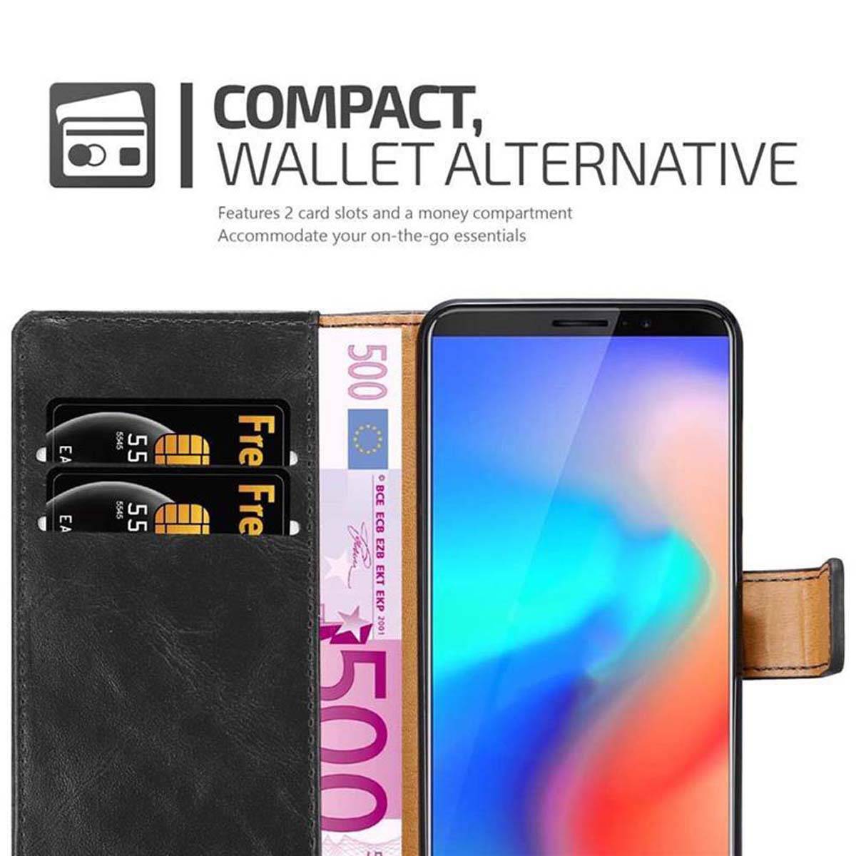 Cadorabo Hülle für Cubot J3 PRO Schutzhülle in Schwarz Handyhülle Book Tasche Case Etui Luxury