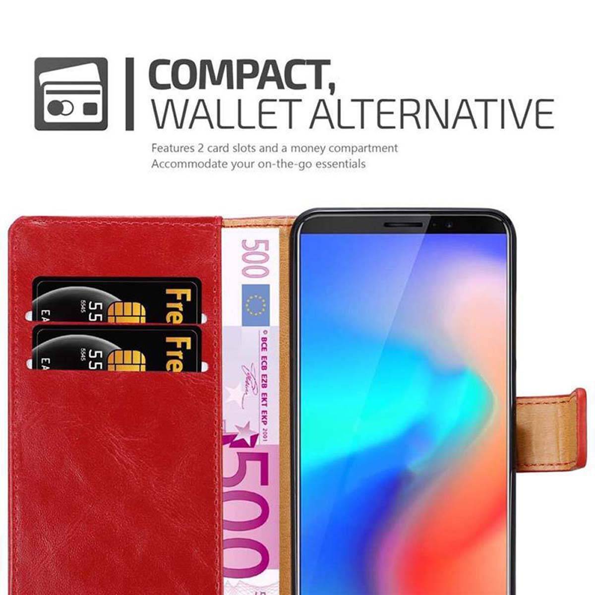 Cadorabo Hülle für Cubot J3 PRO Schutzhülle in Rot Handyhülle Book Tasche Case Etui Luxury
