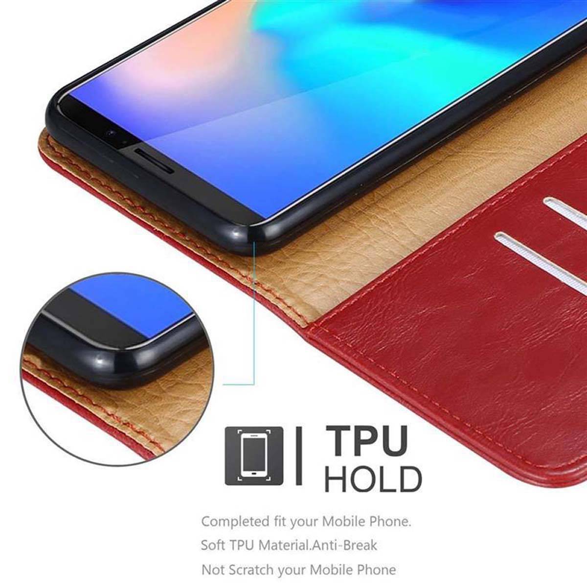 Cadorabo Hülle für Cubot J3 PRO Schutzhülle in Rot Handyhülle Book Tasche Case Etui Luxury