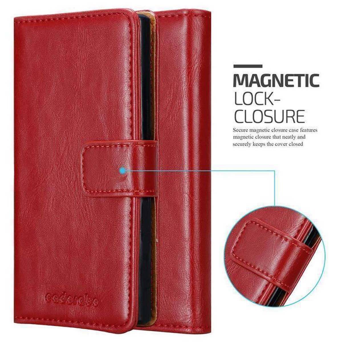 Cadorabo Hülle für OnePlus 2 Schutzhülle in Rot Handyhülle Book Tasche Case Etui Luxury