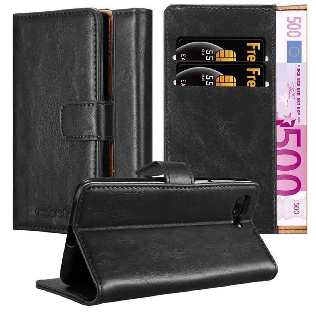 Cadorabo Hülle für OnePlus 5 Schutzhülle in Schwarz Handyhülle Book Tasche Case Etui Luxury
