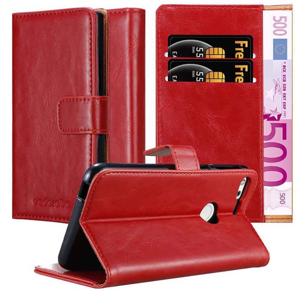 Cadorabo Hülle für Google PIXEL Schutzhülle in Rot Handyhülle Book Tasche Case Etui Luxury