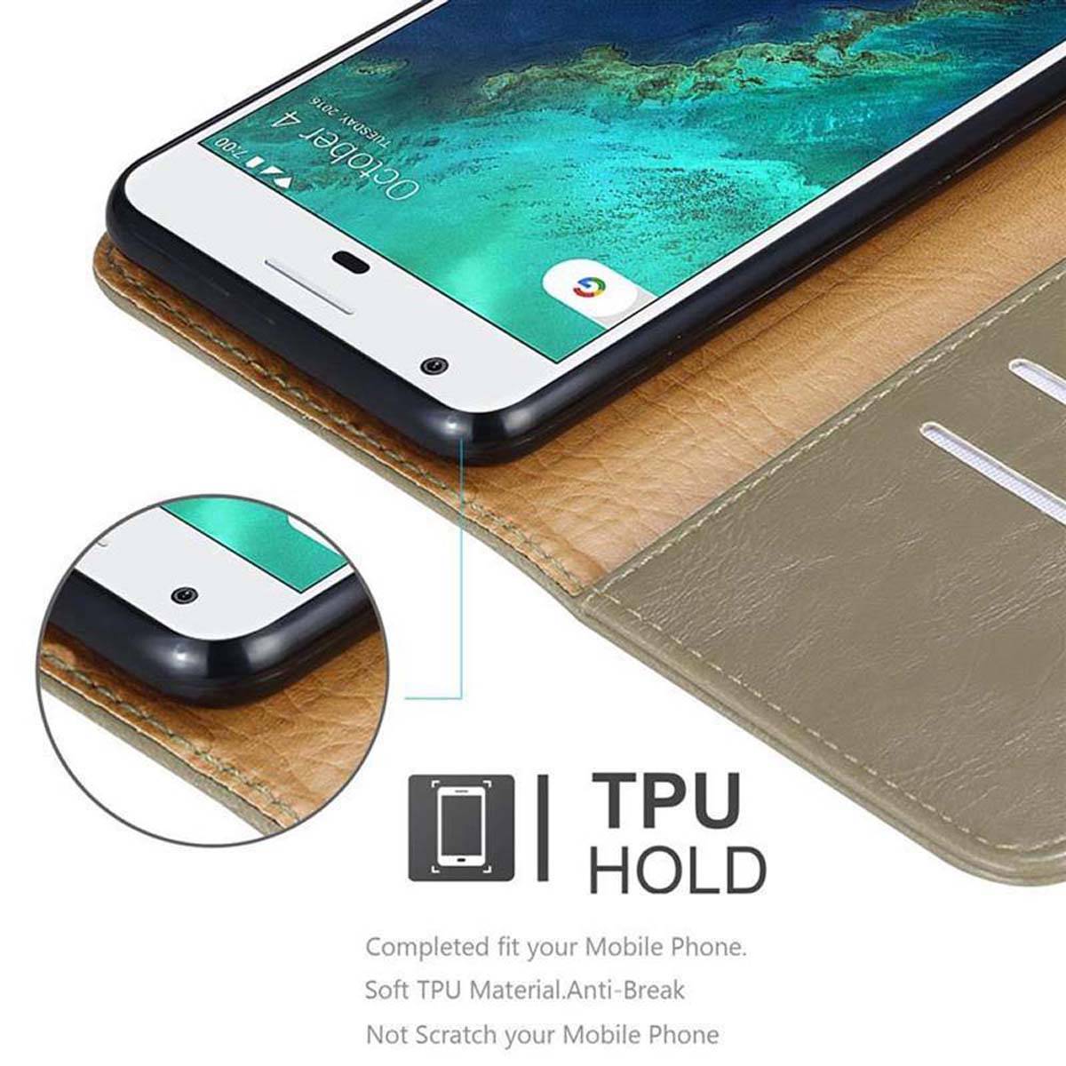 Cadorabo Hülle für Google PIXEL Schutzhülle in Braun Handyhülle Book Tasche Case Etui Luxury