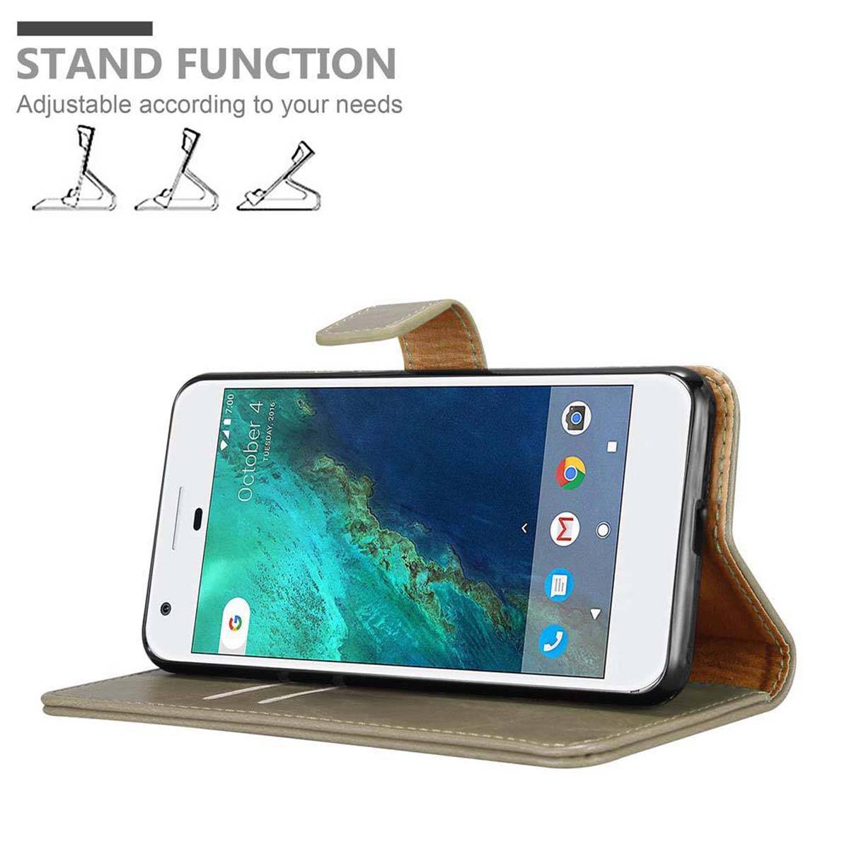 Cadorabo Hülle für Google PIXEL Schutzhülle in Braun Handyhülle Book Tasche Case Etui Luxury