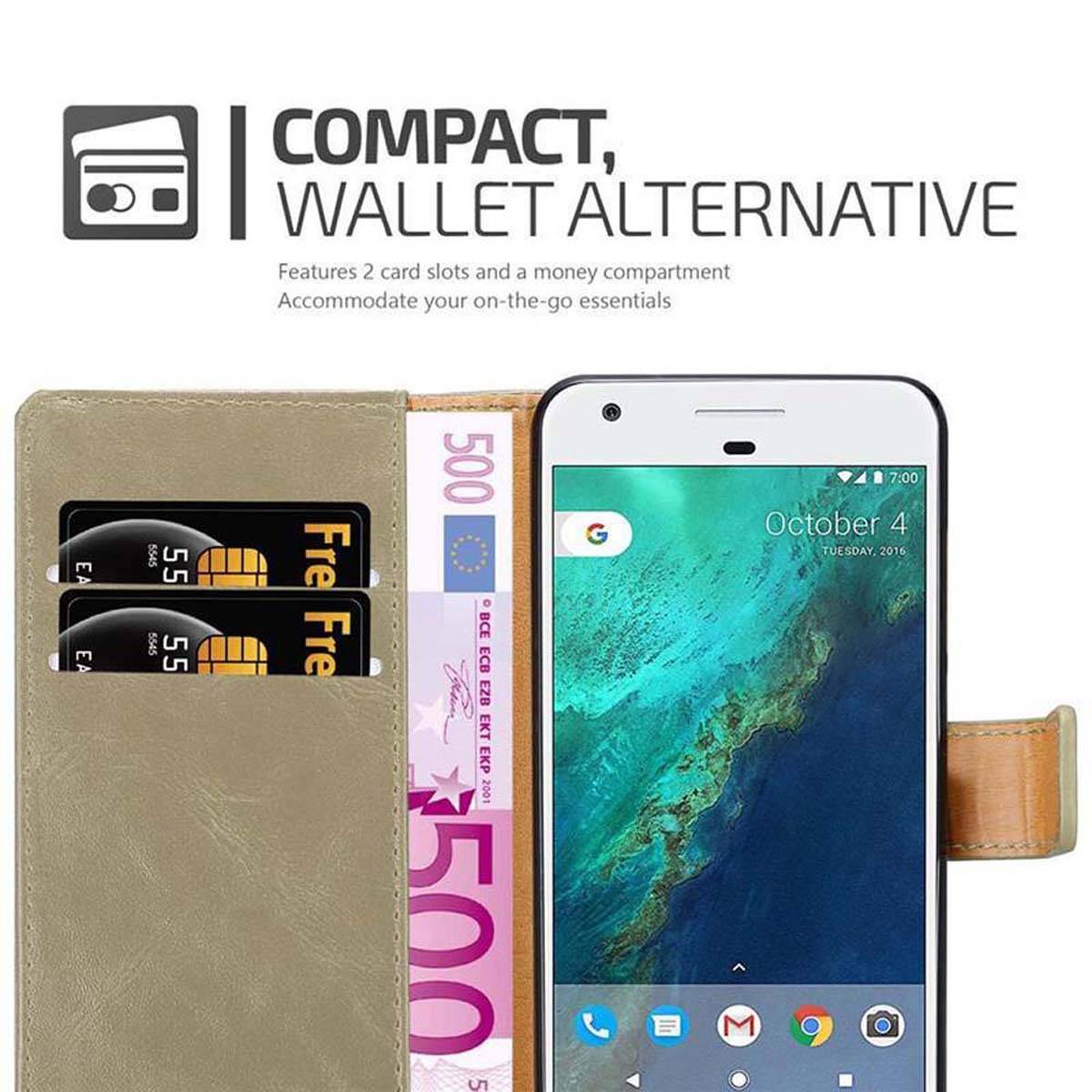 Cadorabo Hülle für Google PIXEL Schutzhülle in Braun Handyhülle Book Tasche Case Etui Luxury
