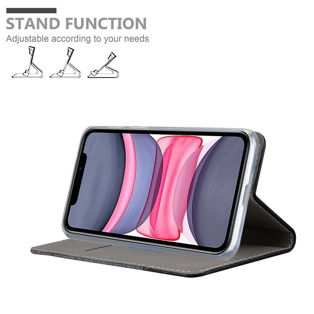 Cadorabo Hülle für Apple iPhone 11 Schutzhülle in Grau Handy Hülle Etui Book Case Cover
