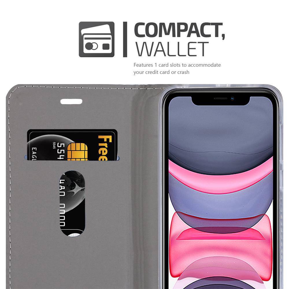 Cadorabo Hülle für Apple iPhone 11 Schutzhülle in Grau Handy Hülle Etui Book Case Cover