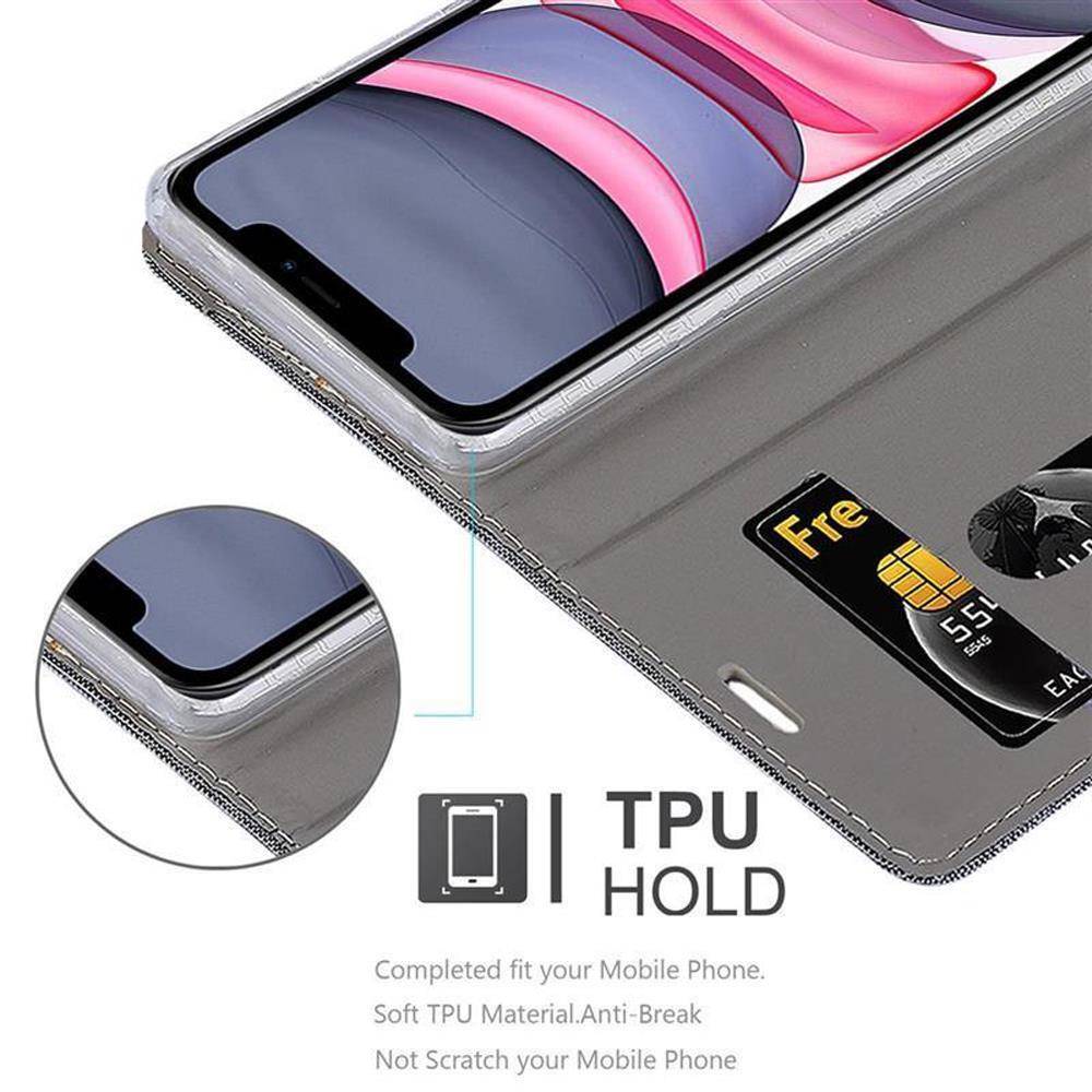 Cadorabo Hülle für Apple iPhone 11 Schutzhülle in Grau Handy Hülle Etui Book Case Cover