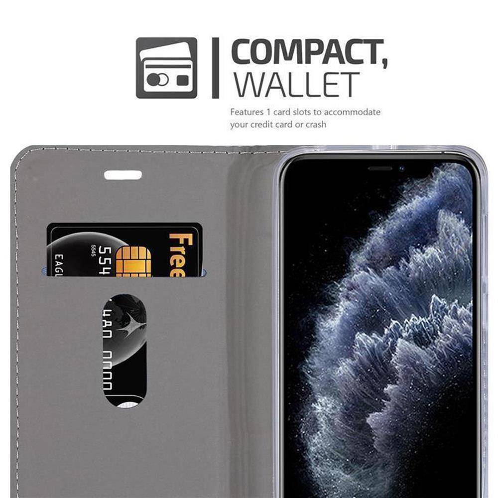 Cadorabo Hülle für Apple iPhone 11 PRO Schutzhülle in Grau Handy Hülle Etui Book Case Cover