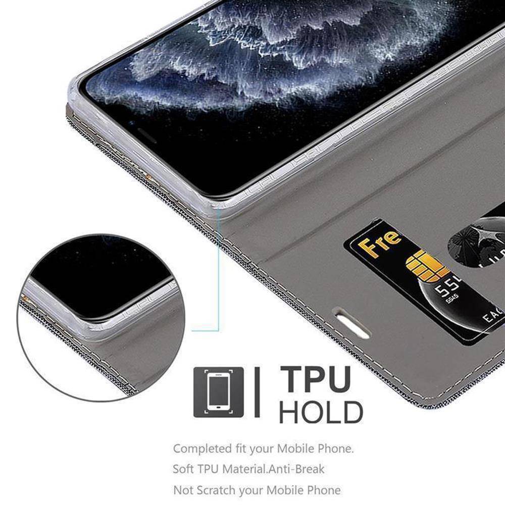 Cadorabo Hülle für Apple iPhone 11 PRO Schutzhülle in Grau Handy Hülle Etui Book Case Cover
