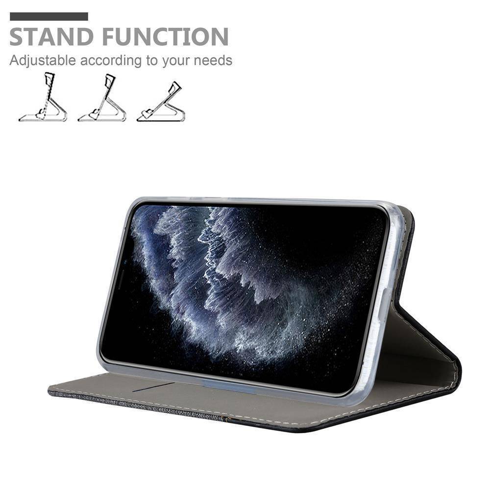 Cadorabo Hülle für Apple iPhone 11 PRO MAX Schutzhülle in Grau Handy Hülle Etui Book Case Cover