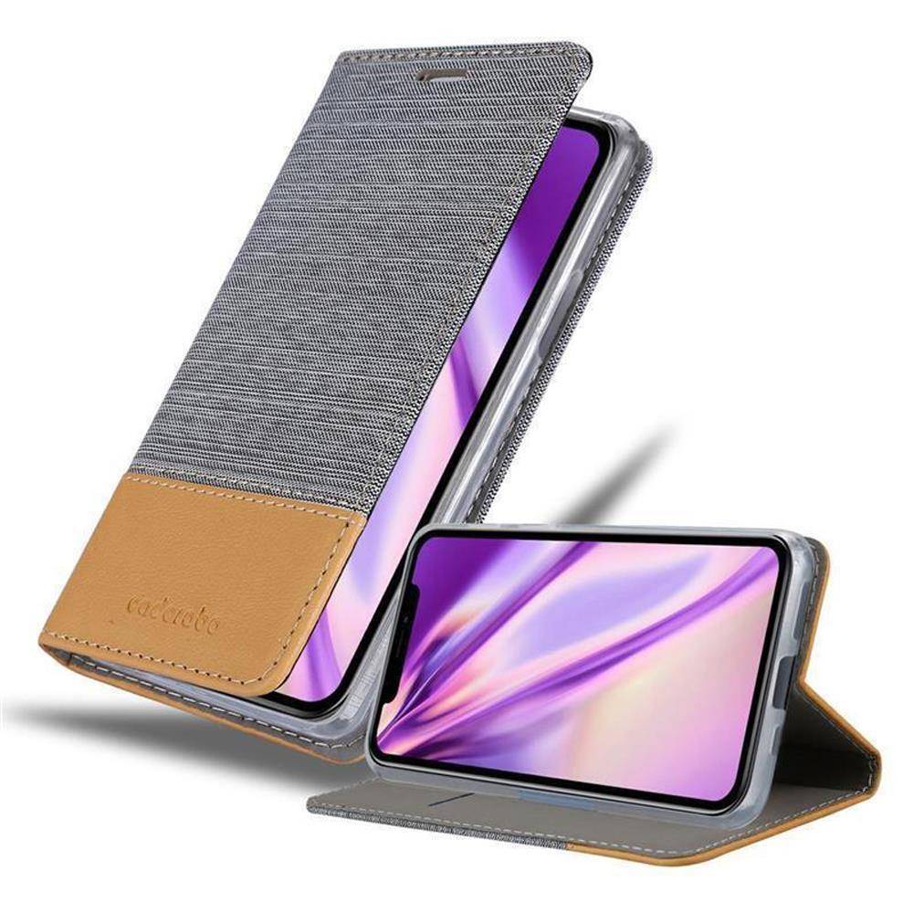 Cadorabo Hülle für Apple iPhone 11 PRO MAX Schutzhülle in Grau Handy Hülle Etui Book Case Cover