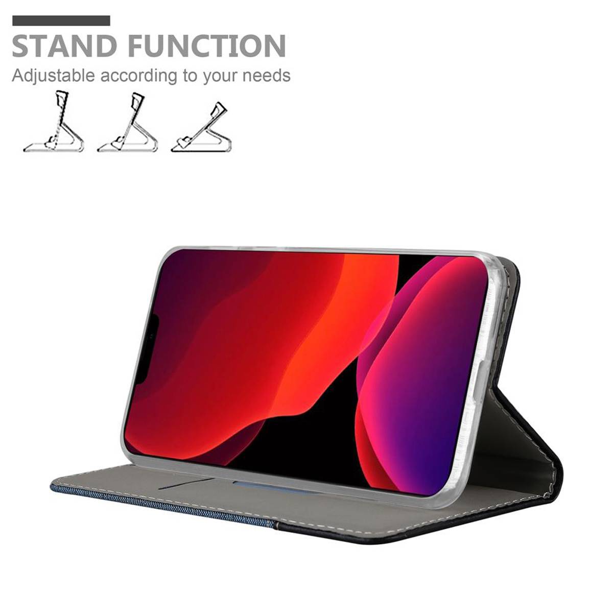 Cadorabo Hülle für Apple iPhone 12 MINI Schutzhülle in Blau Handy Hülle Etui Book Case Cover