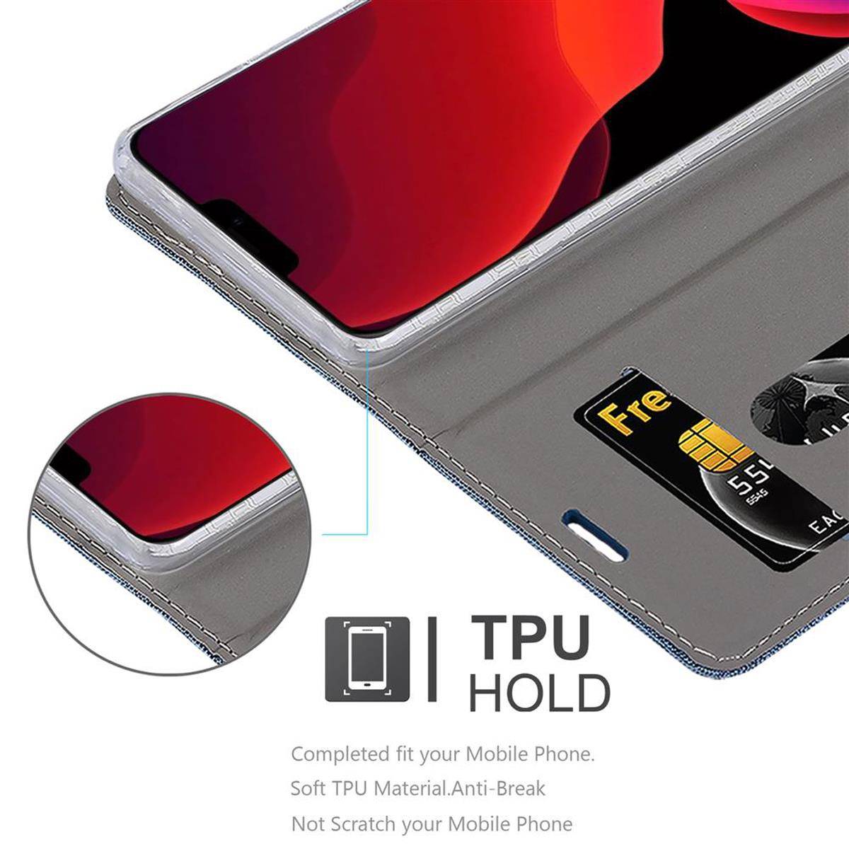 Cadorabo Hülle für Apple iPhone 12 MINI Schutzhülle in Blau Handy Hülle Etui Book Case Cover