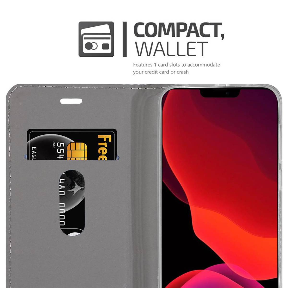 Cadorabo Hülle für Apple iPhone 12 PRO MAX Schutzhülle in Grau Handy Hülle Etui Book Case Cover