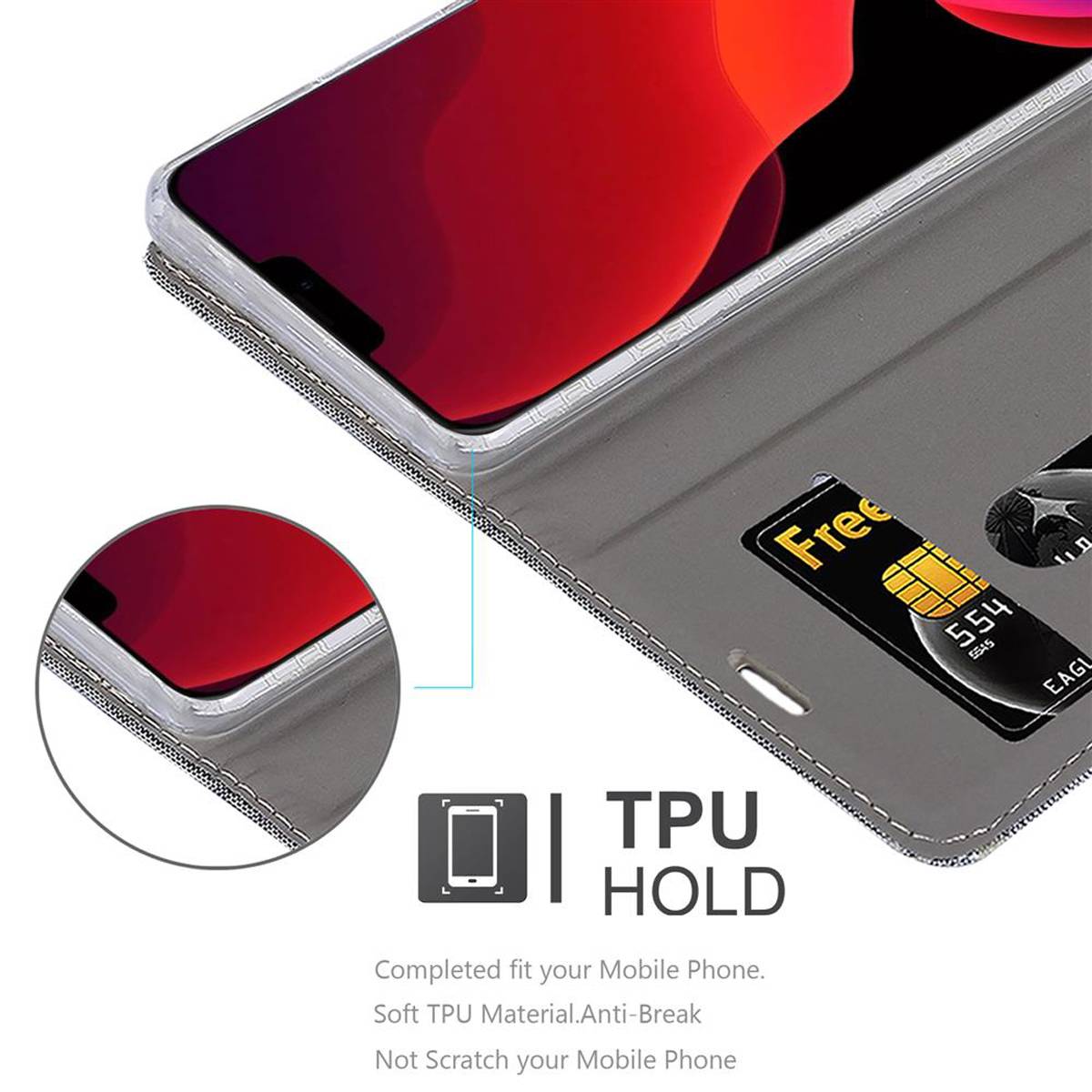 Cadorabo Hülle für Apple iPhone 12 PRO MAX Schutzhülle in Grau Handy Hülle Etui Book Case Cover