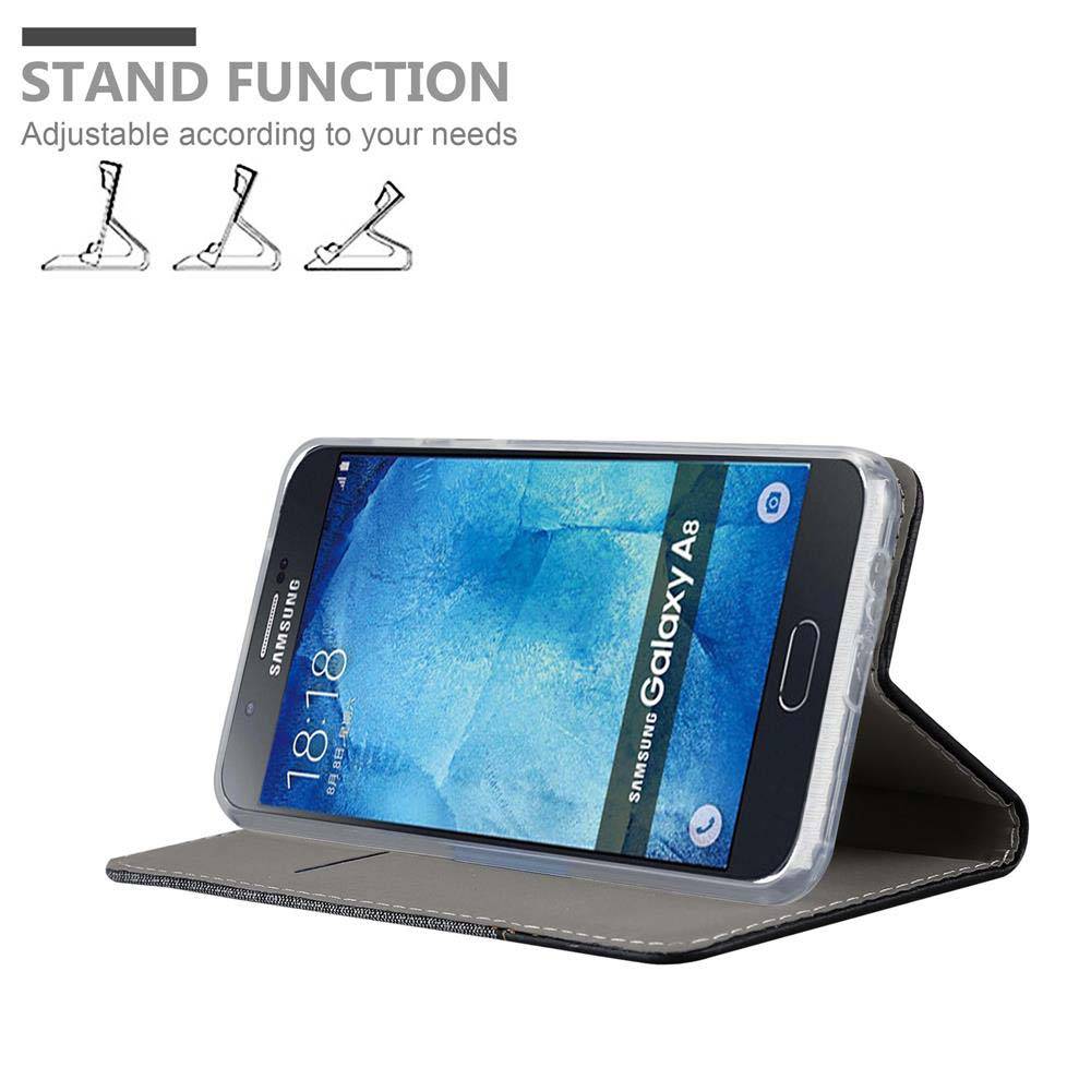Cadorabo Hülle für Samsung Galaxy A8 2015 Schutzhülle in Grau Handy Hülle Etui Book Case Cover