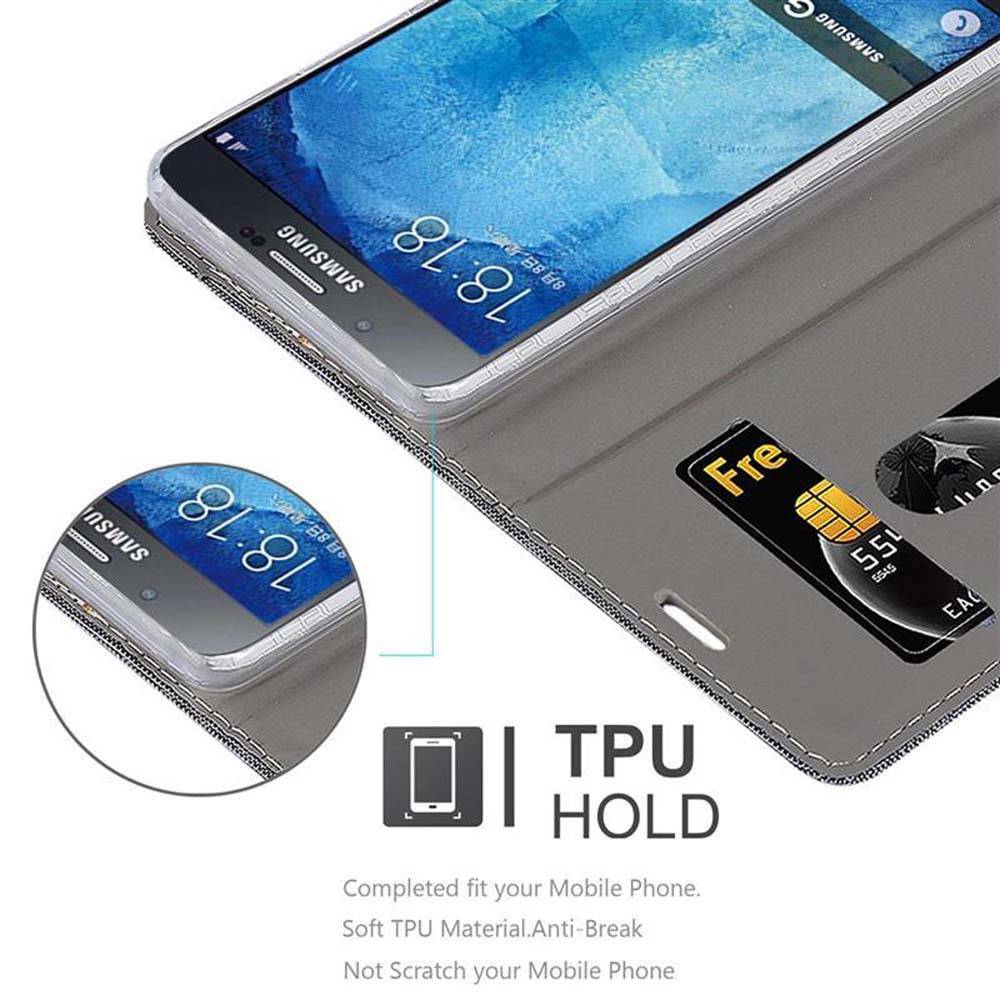 Cadorabo Hülle für Samsung Galaxy A8 2015 Schutzhülle in Grau Handy Hülle Etui Book Case Cover