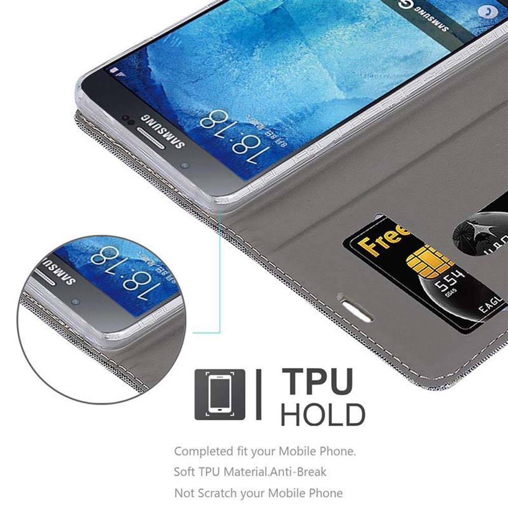 Cadorabo Hülle für Samsung Galaxy A8 2015 Schutzhülle in Grau Handy Hülle Etui Book Case Cover