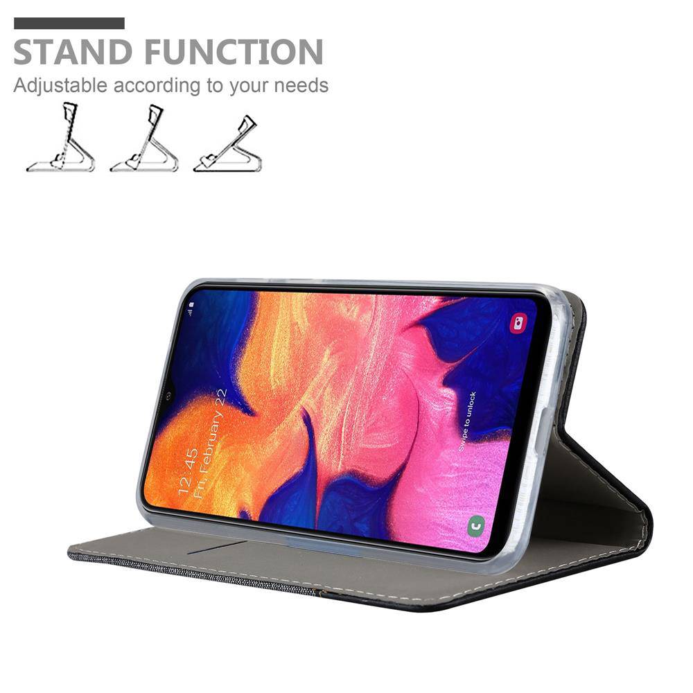 Cadorabo Hülle für Samsung Galaxy A10 / M10 Schutzhülle in Grau Handy Hülle Etui Book Case Cover