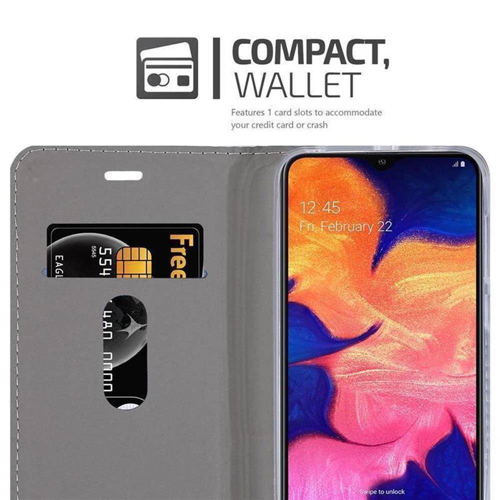 Cadorabo Hülle für Samsung Galaxy A10 / M10 Schutzhülle in Grau Handy Hülle Etui Book Case Cover