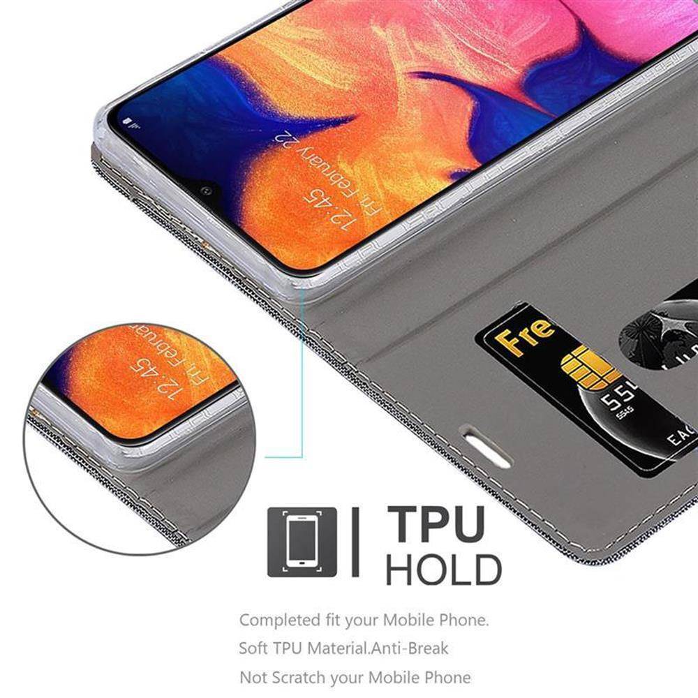 Cadorabo Hülle für Samsung Galaxy A10 / M10 Schutzhülle in Grau Handy Hülle Etui Book Case Cover