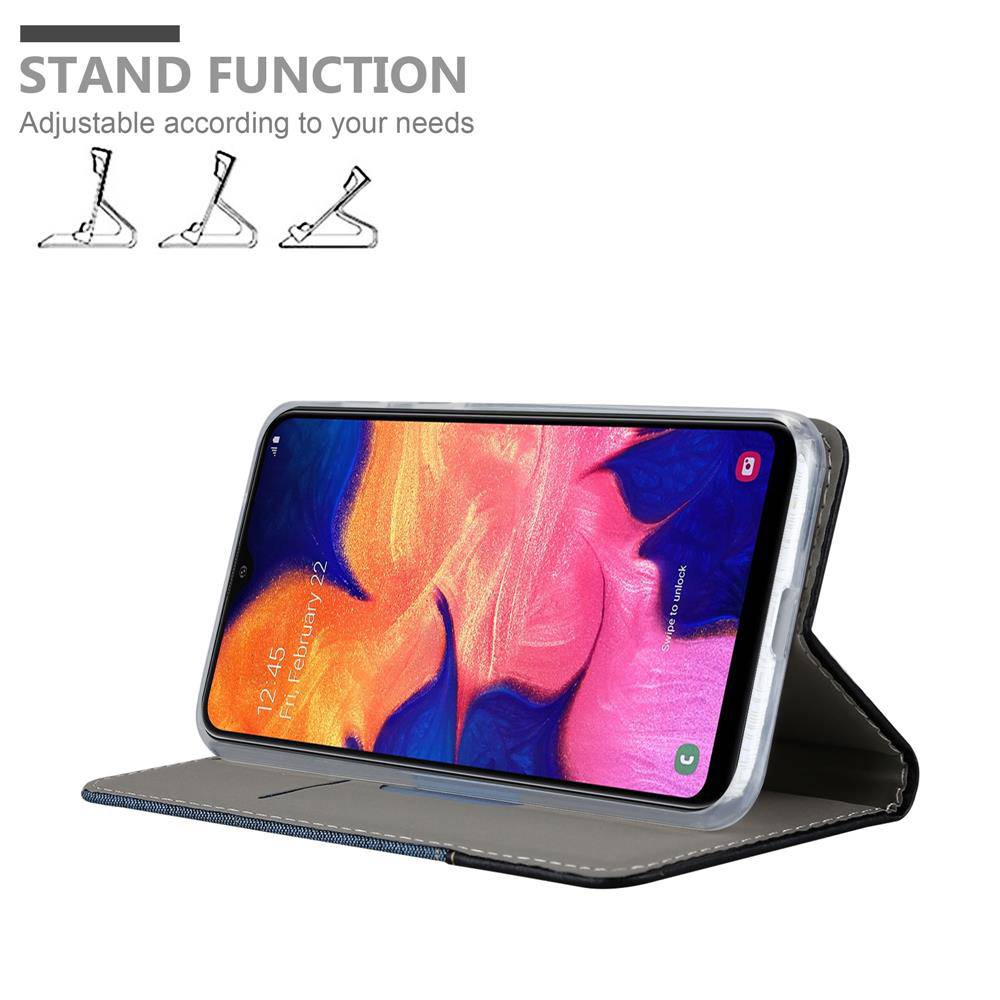 Cadorabo Hülle für Samsung Galaxy A10 / M10 Schutzhülle in Blau Handy Hülle Etui Book Case Cover