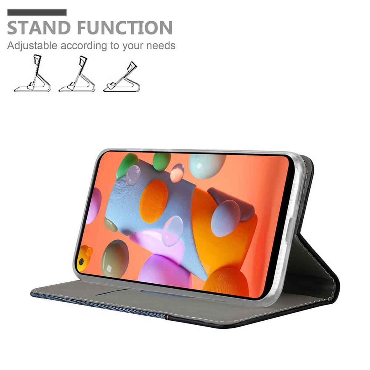 Cadorabo Hülle für Samsung Galaxy A11 / M11 Schutzhülle in Blau Handy Hülle Etui Book Case Cover