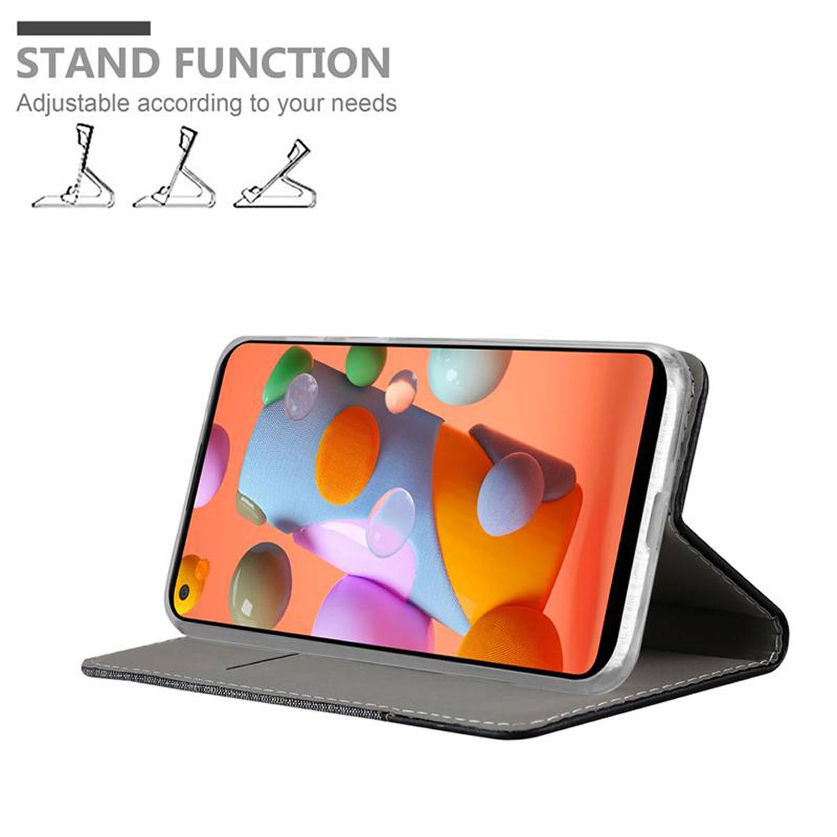 Cadorabo Hülle für Samsung Galaxy A11 / M11 Schutzhülle in Grau Handy Hülle Etui Book Case Cover
