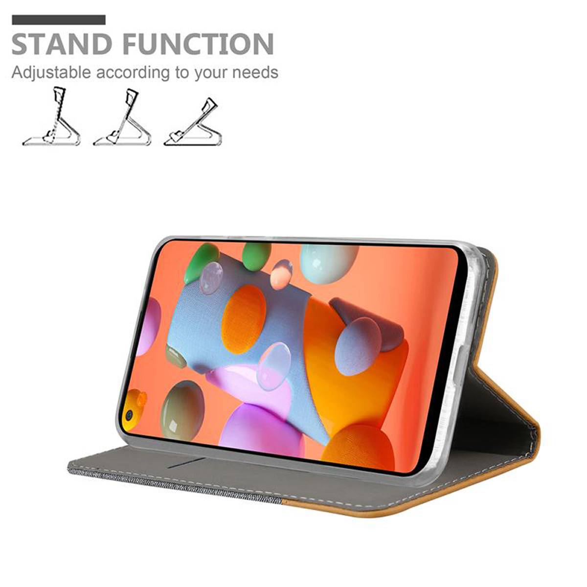 Cadorabo Hülle für Samsung Galaxy A11 / M11 Schutzhülle in Grau Handy Hülle Etui Book Case Cover
