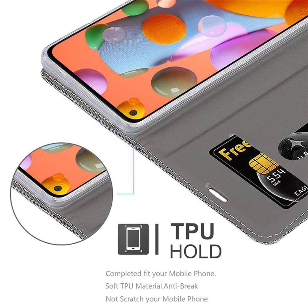 Cadorabo Hülle für Samsung Galaxy A11 / M11 Schutzhülle in Grau Handy Hülle Etui Book Case Cover