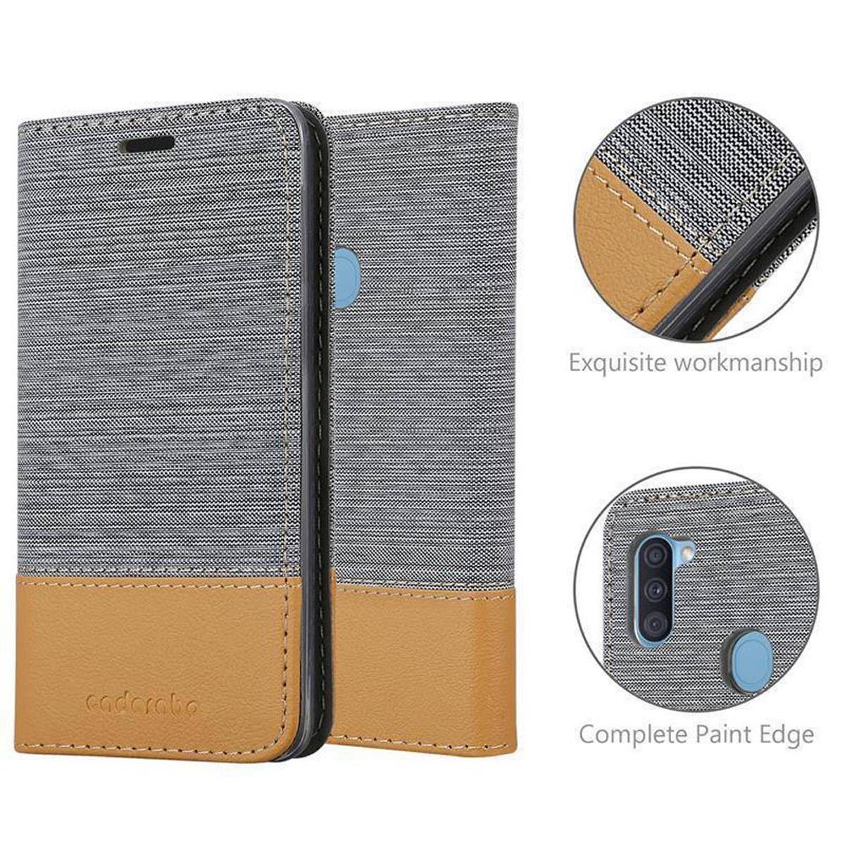 Cadorabo Hülle für Samsung Galaxy A11 / M11 Schutzhülle in Grau Handy Hülle Etui Book Case Cover